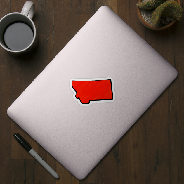 Bright Red Montana Outline by Mookle